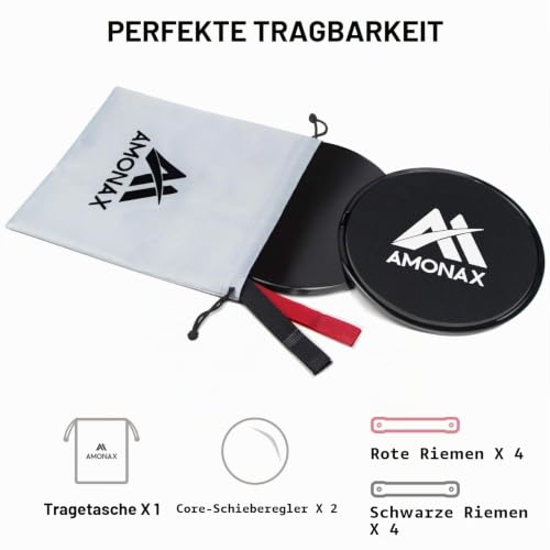 Gleitscheiben Fitness von Amonax - Doppelseitige Slider-Übung core fitness scheibe Gym Gliding Discs für Bauchmuskeltraining Übungen Teppich Holzböden für Hause Training, gleitscheibe sport slides