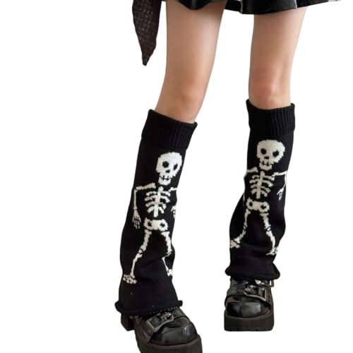 Image of WODECASA Girls Kawaii Leg Warmers Knitted Flared Leg Sleeves Goth Crochet Baggy Cuff Ankle Heap Socks