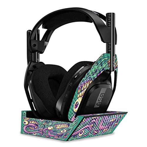 Image of MightySkins Carbon Fiber Skin Compatible With Astro A50 Wireless Headphones + Base Station (Gen 4) - Eyes And Teeth | Protective, Durable Textured Carbon Fiber Finish | Easy To Apply | Made in the USA