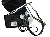 Elite Medical Instruments EBE-330-Black EMI Sprague Rappaport Stethoscope and Aneroid Sphygmomanomet