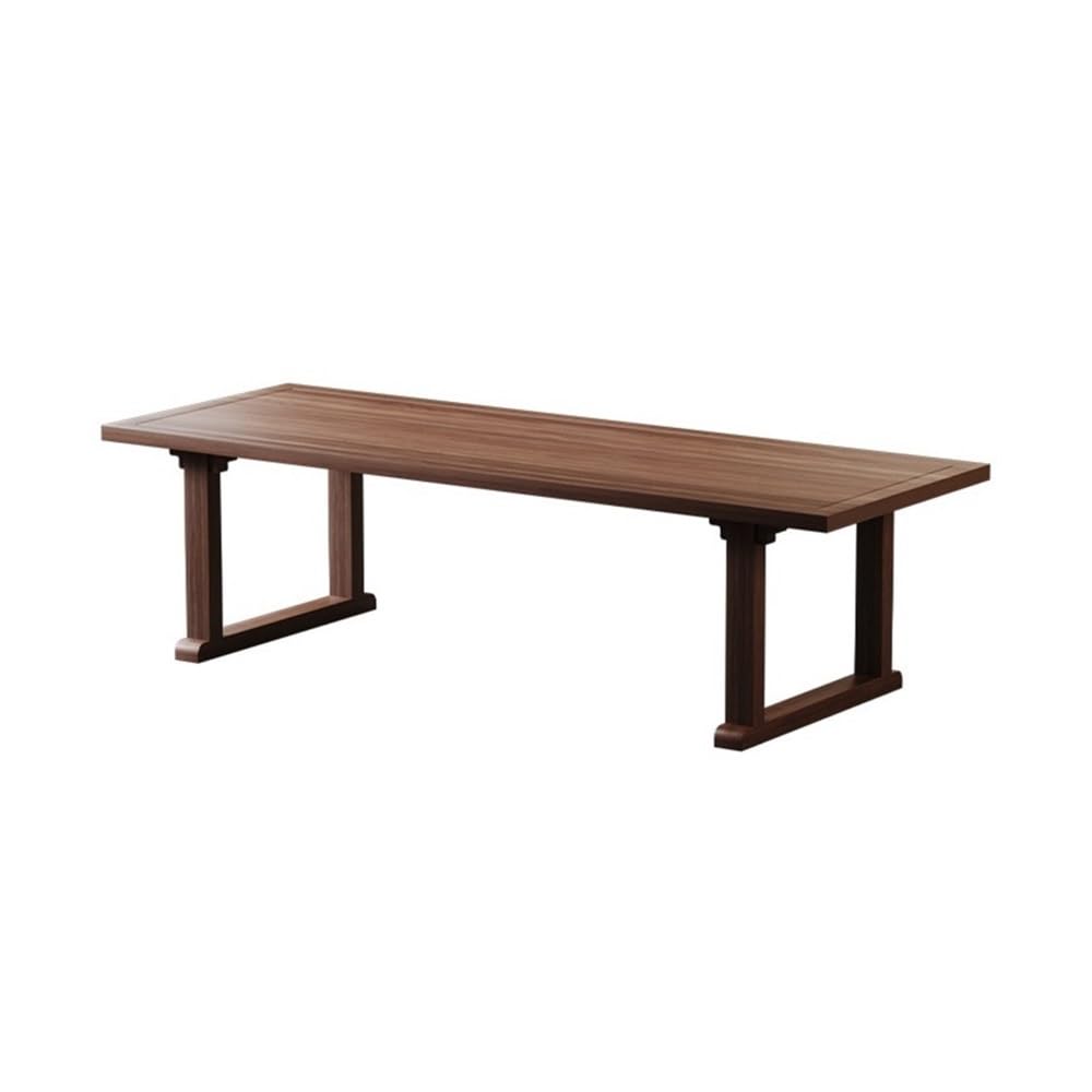 IUokLU Computer Desk Modern Home Office Desk, Chinese Aesthetic Black Walnut Wood PC Table Study Writing Desk Workstation (180cm)