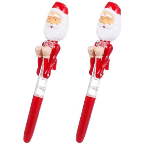 jojofuny Stylos À Bille De Noël Père Noël Lumineux Stylo Boxe Jouet Rétractable Pour Écriture Et Décompression Fournitures Scolaires 8 Pouces