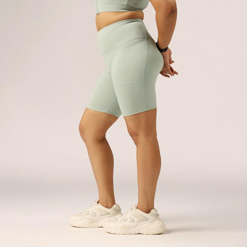 Image of Blissclub Ultimate Cycling Shorts Lite with 2 Pockets | Gym Shorts for Women Workout, Sports Shorts, Swim Shorts and Shapewear for Tummy