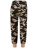 Nimiya Kinder Jungen Tarnhose Camouflage Arbeitshose Einfarbige Cargohose Sommerhose Sportanzug Tracksuit Freizeitanzug Gr. 98-164 A Camouflage Gelb 152