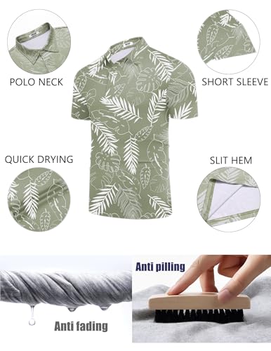 Image of COOFANDY Men's Polo Shirt Golf Quick Dry Performance Short Sleeve Moisture Wicking Athletic Polo Collared Tennis T-Shirt