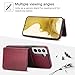 for Samsung Galaxy S22 Detachable Wallet Compatible with Magsafe Wireless Charging Case with Card Holder,Cash Slot,Kickstand 2 in 1 Shockproof Case(Wine red)
