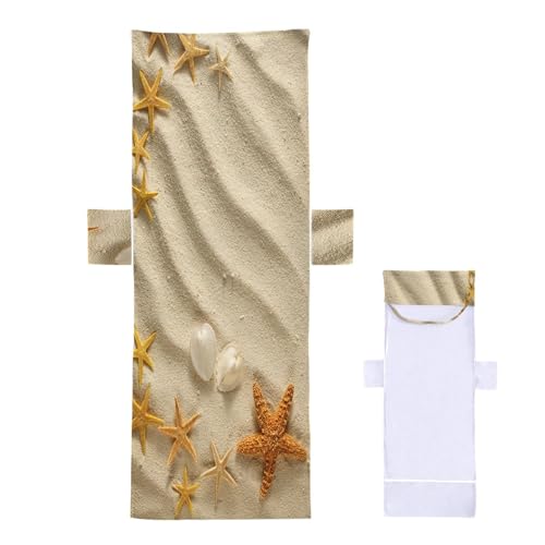 Asciugamano Per Poltrona Lounge Starfish - Versatile Copertura Per Chaise Da Spiaggia | Coprisedie Da Spiaggia In Morbida Microfibra Con Tasche | Asciugamano Per Sedia Da Bagno, Telo Per Sedie