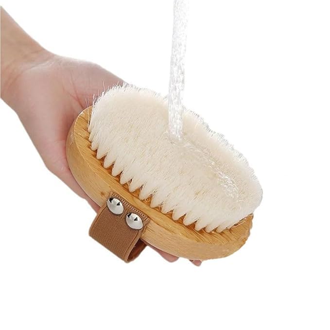 Dry HAND MADE Brushing Body Brush, Soft Body Exfoliating Brush Scrubber with Soft Bristle-image-28