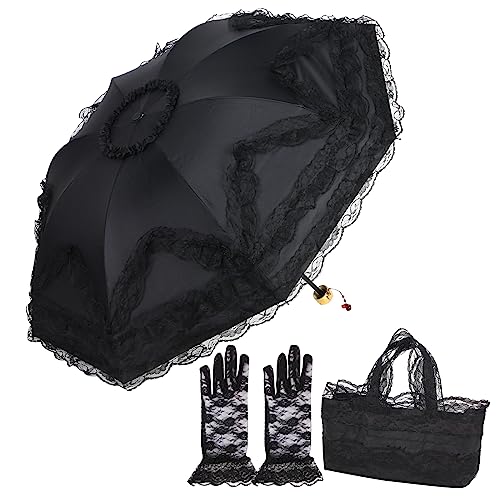 Graehn Princess Lace Ultraviolet-Proof Folding Umbrella Anti-Uv Dome Parasol #TOP3
