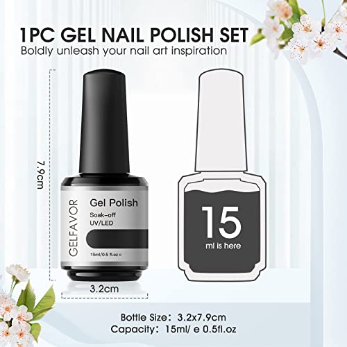 GELFAVOR UV Nagellack, Nagellack Schwarz Shellac Nagellack Nail Art Gel Politur 15ml – Bild 7