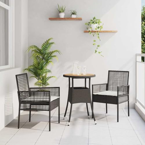 Salon de jardin polyrotin noir petit espace table gain de place