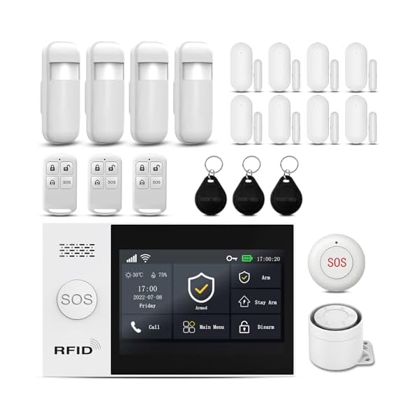 Wireless Home Alarm System 21-Piece Kit, WiFi/4G Alarm System for Home Security with Phone APP Alert (Door Sensors,Alarm Siren, Remote, Motion Detector) for Home, Apartment, Work with Alexa