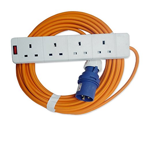 MarkUK 15m Caravan Hook Up Extension UK Main Socket 4 Way Cable Lead 13a to 16A 15 meter 48h courier