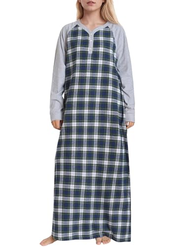 Latuza Women's Full Length Cotton Flannel Nightgown