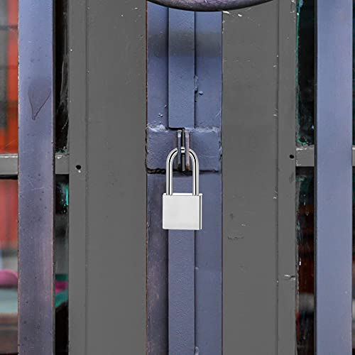 Long Shackle Padlock Lengthened Padlock 40mm/1.57Inch Heavy Duty Lock Waterproof Outdoor Padlock with Keys for Warehouses Doors Shed Gym Locker Bike Silver - Image 4