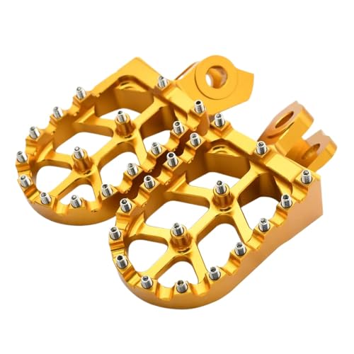 CNC Motorrad Füße Kompatibel mit 660 XT660Z XT660R 2008-2016 und RMZ250 RMZ450 RMX450Z 2008-2018(Yellow)