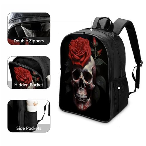 Sac d'école rose 3D grand squelette adolescent à compartiments - 3