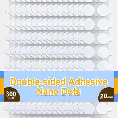 LIZMSIE 300Pcs Double Sided Adhesive Sticky Dots, Glue Clear Dots, Removable Mounting Putty Stick Tack Poster Putty, Adhesive Dots for Acoustic Soundproofing Foam Panels, Wall Hanging, Decoration