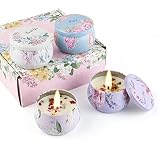 Eyamumo 4 Pack Scented Candles Gifts for Women, Strong Fragrance Aromatherapy Jar Candles Set Lavend