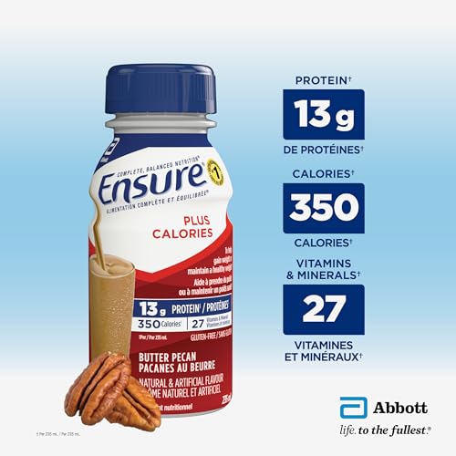 Ensure Plus Calories, Nutritional Supplement Shake Value Pack, To Help With Healthy Weight Gain Or Maintenance, Butter Pecan, 24 x 235-mL Bottles by Ensure - Image 2