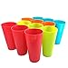 Large Plastic Cups set of 12 BPA-Free Dishwasher Safe Colorful Unbreakable 35-Ounce mixed Drinkware Tumbler