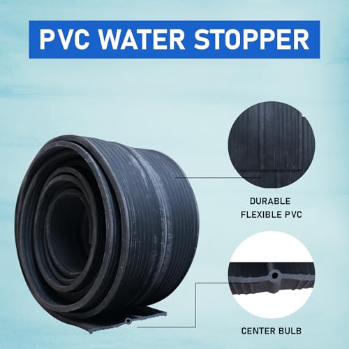 Image of Efficacy Water Stopper PVC Water Stopper Water Bar with Central Bulb for Waterproofing of Construction Joints 6 inch Width 6 mm Thick 10 Meter
