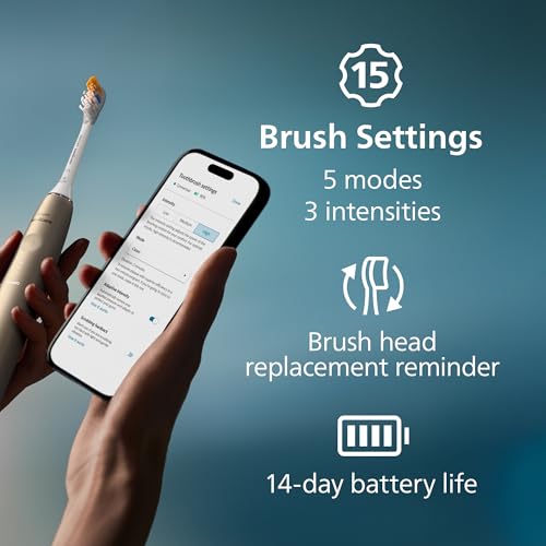 Philips Sonicare 9900 Prestige Electric Toothbrush, 5 Brush Head, Champagne - image 8