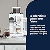 De’Longhi Rivelia - Perfetto Machine à Café Automatique avec LatteCrema Mousseur,16 Boissons Enregistrées, Écran Tactile Couleur, Réservoir à Grains Interchangeables, Blanc (EXAM440.55.W)