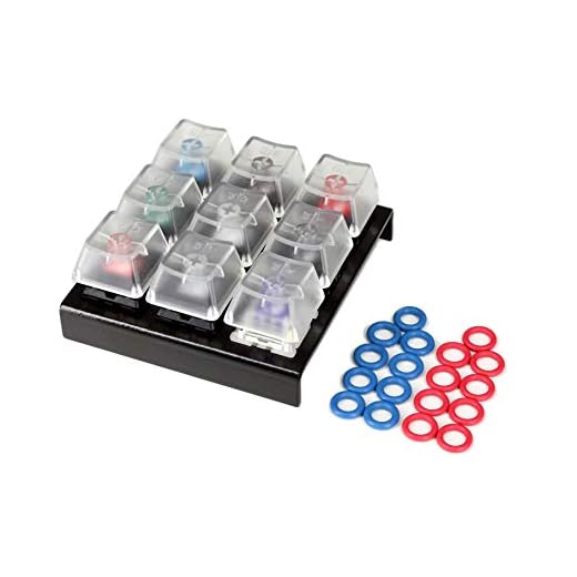WASD 9-Key Cherry MX/Zealio Switch Tester with Keycaps and O-Ring Sampler Kit