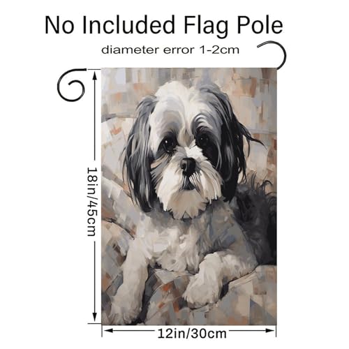 Bandera de jardín de Shih Tzu 12x18 doble vista para adorno de terraza 3