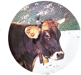 Mars & More Assiette en porcelaine Motif vache suisse Ø 27 cm