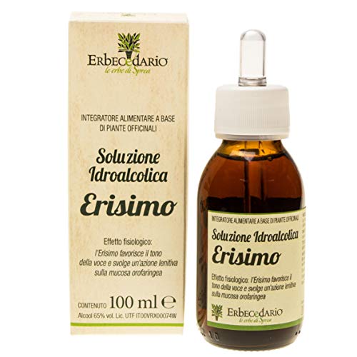 Erisimo Tintura Madre Erbecedario, Soluzione Idroalcolica, Favorisce Il Tono Della Voce Con Effetti Per Voce Lenitivi, Integratore Corde Vocali, Voce Gola, Erba Del Cantante, 1 Flacone 100 ml In Gocce