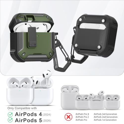 Image of for AirPods 5 /4 Case (2026 /2024) with Magnetic Secure Lock and Phone Stand