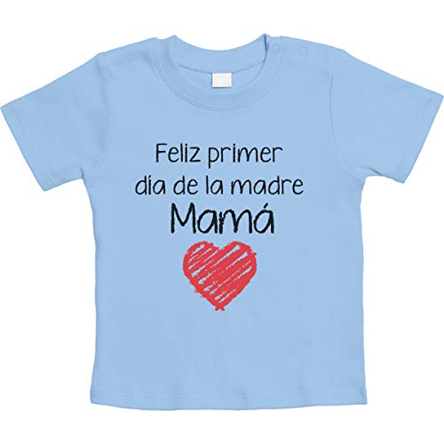 Shirtgeil Regalo - Feliz Primer día de la Madre Mamá Camiseta bebé Unisex 12-18 Meses Celeste Cover