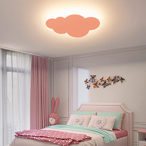 HORKEY - Lampada da parete a forma di nuvola, per interni ed esterni, lampada da parete a LED, lampada da parete per bambini, paralume in acrilico con luci LED integrate, colore caldo, rosa - Image 6