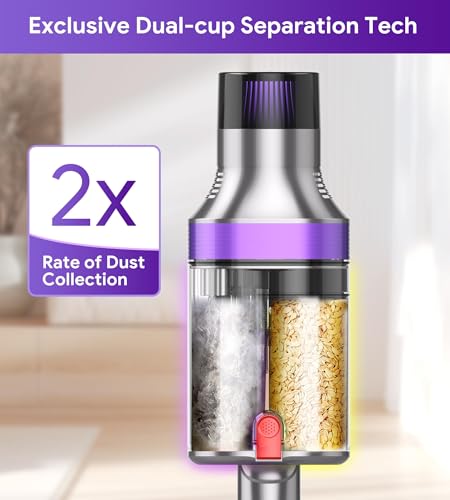 Cordless Vacuum Cleaner for Home,65Mins/580W/45Kpa Powerful Suction Cordless Vacuum,Cordless Stick Vacuum Cleaner,Portable 2L Cups Anti-Tangle Vacuum Pro for Pet Hair Hardwood Carpet Car