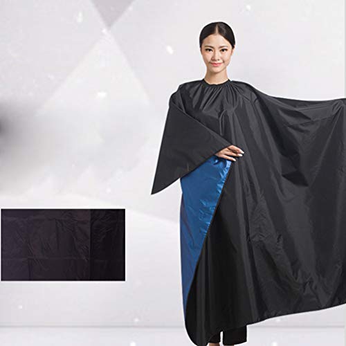 HEALLILY Haircut Barber Cape Cover, Durable Waterproof Hair Cape Fit for Hair Cutting, Styling and Shampoo Use (Long/Black)