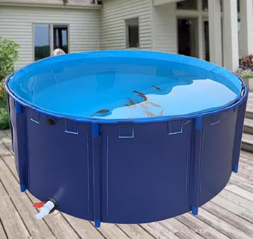 MOGUOBIN Canvas Fish Pond - Above Ground,Portable,Foldable,Large Aquaculture Pool for Koi Breeding and Garden Irrigation,Easy Setup Garden Water Container,78.7 * 31.5in/634 Gal (2 * 0.8)