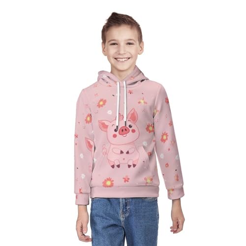 Sweat à capuche cochon avec cordon de serrage ajustable - 3