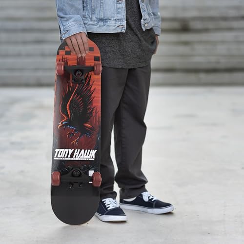 Image of Tony Hawk 31 inch Skateboard - Signature Series 1 Skateboard with Pro Trucks, Full Grip Tape, 9-Ply Maple Deck, Ideal for All Experience Levels