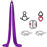 yoga tela diy Configuración fácil: estas sedas aéreas de calidad de estudio vienen completa con hardware de grado de escalada certificado para instalar la plataforma aérea en interiores o exteriores. Ajuste de forma segura y sin esfuerzo sus sedas aéreas para el hogar con nuestras instrucciones detalladas y guía de nudos.