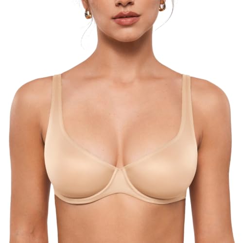 Image of INLYRIC Women's Mesh Balconette Bra Unlined | Ultra-soft, Unlined, Underwire, Light Support, No Padding, Semi-sheer, Demi, Seamless Look, Sexy, Supportive Comfortable