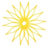 Blossom Multi-Purpose Flower Shaped Silicone Trivet, Hot Pad and Coaster; 8.75-Inches; Translucent Yellow; Microwave Safe