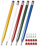 5 PCS Stylus Pen for Touchscreen,2-in-1 Disc Tip Stylus for Nintendo Switch,Pencil-Style Stylus Pen for ipad/iPhone/Android/Samsung Smartphone and Tablets, Compatible with Touch Screens(15 Tips)