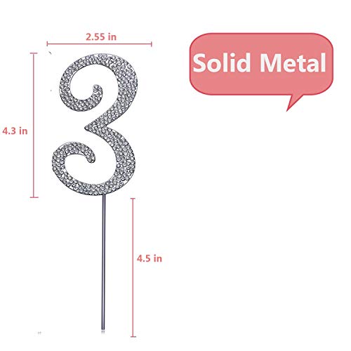 Magjuche Silver 23" Crystal Cake Topper, Number 23 Rhinestones 23Rd Birthday Cake Topper, Men Or Women Birthday Or 23Th Anniversary Party Decoration Supply #TOP3
