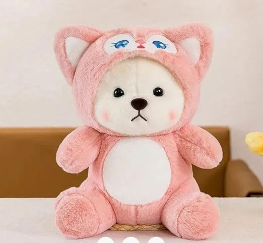 Image of ZEXSAZONE Toy Cute I Hoodie Teddy Colored Huggable Bear | 32 cm | Plushie Soft Toys for Kids | Plush Soft Toys for Baby Boys and Girls Kids - Teddy | Best Valentine Gift (Pink)