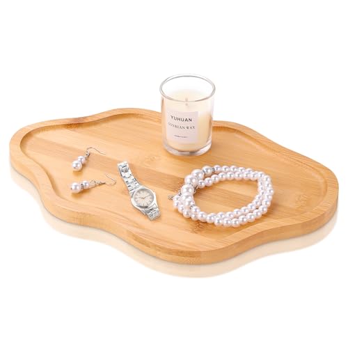 BIEOFFEI Wood Decorative Serving Tray for Candles Perfume, Cloud Jewelry Tray Trinket Dish, Wooden Trays for Coffee Table Home Decor - Image 8