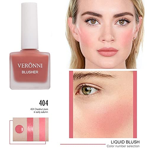 Veronni Shimmer Fruit Juice Liquid Blush, Long Lasting Lightweight Moisturizing Cheek Blush, Cream Blush Cheek, No Stimulation Brighten Skin Colour Blush Natural Waterproof Cream Blush (404) #TOP6