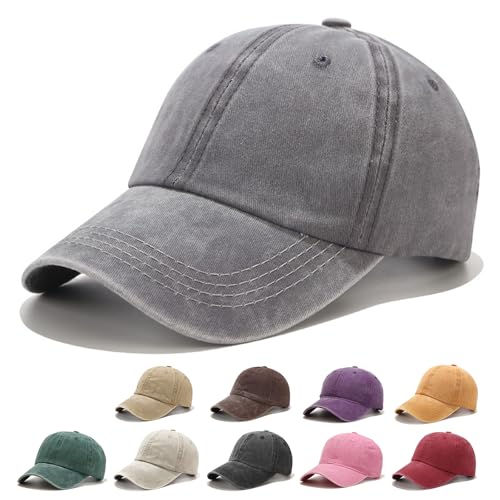 Fuantuda Casquette Baseball Rétro, Coton Anti Soleil Baseball Cap, Hommes Femmes Casquette Réglable 100% Coton