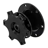 カーステアリングホイールショートハブアダプター、Akozonユニバーサル6穴CNCクイックリリースアダプタースナップオフステアリングホイールボスハブ(ブラック)